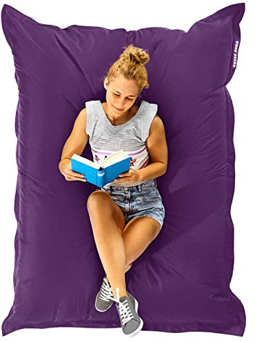 Green Bean© Poltrona a sacco XXL 140x180cm 380 Litri Bambini & Adulti Imbottitura Perle EPS Gigante Grande Esterno Lavabile Impermeabile Cuscino per sdraiarsi per pavimento Sedia Viola