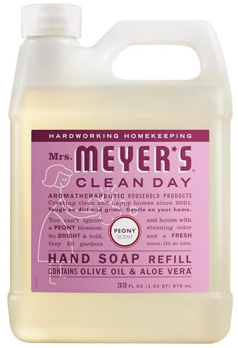 MRS. MEYER'S CLEAN DAY Hand Soap Refill, Peony Scent, 33 Fl Oz Bottle