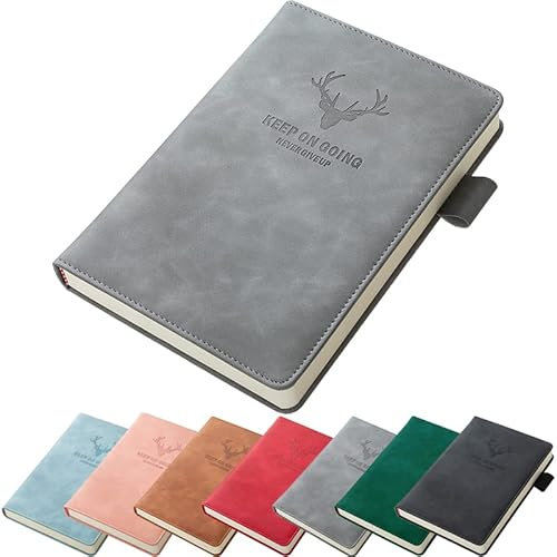 A5 Leder liniertes Notizbuch Elegantes Business Notizbuch/Notizblock, Tagebuch Notizbuch mit Stiftschlaufe, 180 Blatt Papier perfekt für Büro Schule Zuhause