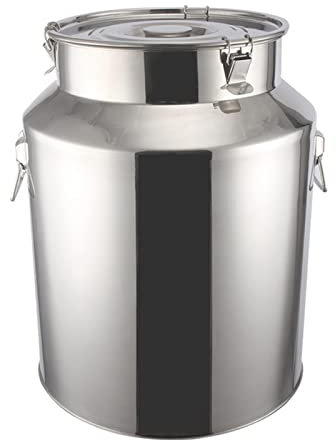 Milchkanne 5-100L Lebensmittelqualität 201 Edelstahl Milchtransporteimer Weinkübel Wasserkrug Flüssig Fest Lagerfass Teedose Mit Silikonversiegeltem Deckel,6L
