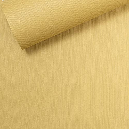 SOPHIE LAURENCE Plain Sunshine Yellow Textured Wallpaper Non-Woven Free Match Living Room Bedroom (Plain Yellow)