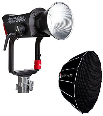 Aputure LS 600d mit Dome SE Softbox, professionelles 600W Tageslicht 5600K Bowens Mount LED-Videoleuchte (V-Mount), CRI 96+ TLCI 96+,8 Integrierte Beleuchtung FX Unterstützung Sidus Link APP