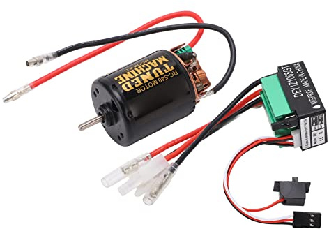 VGEBY 540 Brushed Motor mit 65A ESC, Black 540 Brushed Motor mit Green 65A ESC Überhitzungsschutz Large Torsion RC Car Parts (55T)