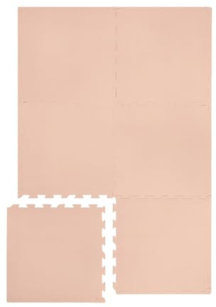3 Sprouts Baby Play Mat - Kids Foam Puzzle Play Mat with Interlocking Foam Tiles for Baby Play Area, Kids Playroom - Safe, Non Toxic EVA Soft Floor Mats with Fun Puzzle Design - Hazelnut