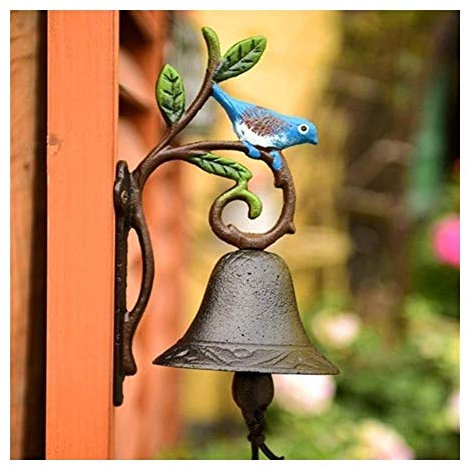 AKSHVA Türglocke Gusseisen antik wandglocke Gusseisen Wandmontierte Handglocken Vintage Handgemachte Haus Garten Dekoration Welcome Türklingel