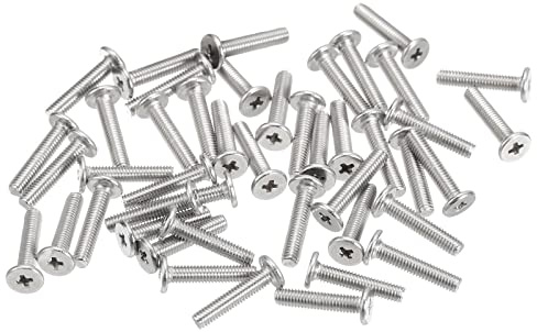 uxcell M3-0.5 x 14mm 100Pcs Flat Round Head Screws 304 Stainless Steel Phillips Drive Machine Screws Hardware Fastener for Furniture Connection