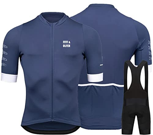 FFFF & OLFEH Maillot Ciclismo Corto de Verano para Hombre, Ropa Culote Conjunto Traje Culotte Deportivo Gel para Bicicleta MTB Ciclista Bici, para Bicicleta MTB Ciclista Bici (4XL,C1)