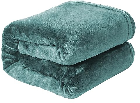 Etrexonline Couverture Flanelle pour Canapé et Lit, Plaid Couverture Polaire Chaude 100% Polyester - Turquoise, 160x220cm