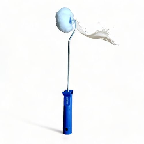 Rullo angolare professionale con rullo angolare + rulli di ricambio per pittori – Applicazione del colore in angoli, bordi e spazi ristretti... (staffa + 1 rotolo)