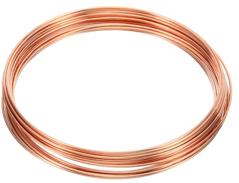 PATIKIL 99,9% Halbharter Kupferdraht, 1 Stück 17 Gauge/1,2 mm Durchmesser 6 m/19,68 ft Spule Reiner Kupfer Basteldraht für Schmuckherstellung, Perlen, Gartenpflanzen