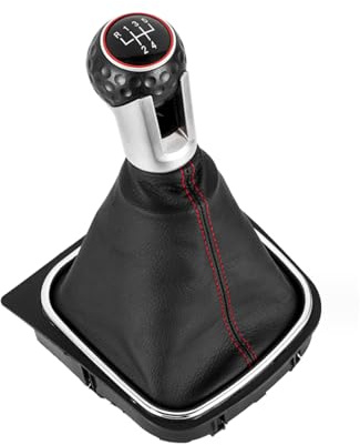 Viviance 5/6 Gang Schaltknauf Manschette kompatibel mit VW Golf 5 6 MK5 MK6 2003-2013 - 5 Geschwindigkeiten