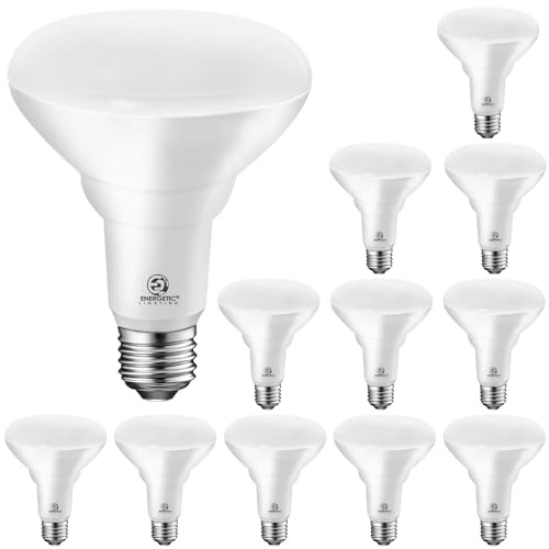 Energetic 12-Pack BR30 LED Recessed Light Bulb, 8.5W=65W, 4000K Cool White, 650LM, Dimmable Ceiling Flood Light Bulb for Cans