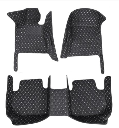 DZSGJNOF Fußmatten Auto Auto Fußmatten Für VW Für Polo 9N 2002-2009 Auto Innen Zubehör Leder Teppiche Teppiche Fuß Pads Automatte Fußmatte (Color : Black White)