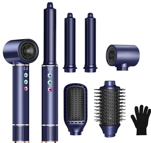 Airstyler 5 in 1, Haarstyler mit 320 Millions lonic Hairstyler Set, 20m/s Luftstrom, 110,000 RPM Haartrockner mit Föhnbürste, Auto Lockenstab, Glättbürste, 340g Leicht Leise Schnelles Trocknen