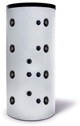 SUNEX® Pufferspeicher 300L für Heizung und Warmwasser, mit 1 Wärmetauscher, bis 95°C, mit Wärmedämmung, Boiler, Warmwasserboiler, Standspeicher, Warmwasserbereiter