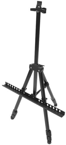 ZHCHAO Lavagna da Pavimento con treppiede for espositore Pieghevole for Pittura su cavalletto for Poster Domestici(Schwarz)
