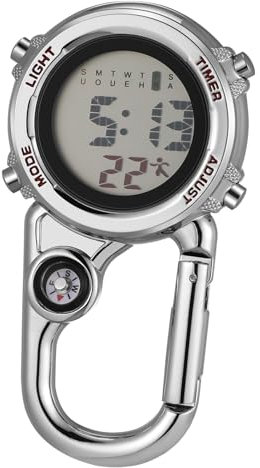BESPORTBLE 3 STK Taschenuhr Outdoor Uhr zeitschaltuhren für draußen Uhr Outdoor sportsuhr Wandernuhr Kompass Sportuhren für Herren Karabinerhaken zum Aufhängen Kletteruhr Zinklegierung Silver