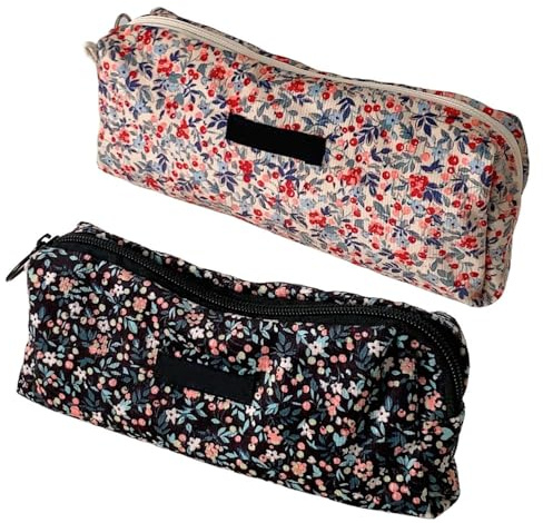 Lot De 2 Trousses À Crayons À Motifs Floraux, Trousses Pratiques, Sacs De Rangement De Papeterie, Sacs De Rangement Et D'Organisation, Sacs De Papeterie De Bureau