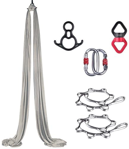 PRMTYUP Hamaca AéRea, Columpio De Yoga AéReo, Hamaca De Danza AcrobáTica, Hamaca De Yoga AéReo, Equipo De Yoga AéReo, Kit De Accesorios De Tela AéRea, para Danza AcrobáTica,J,8M*1.5M