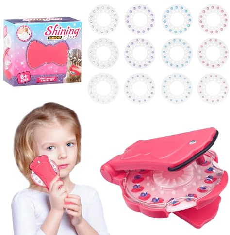 Newpop Hair Bedazzler Kit, Strasssteine Haare mit 180 Glitzersteine | Haarschmuck Maschine, Haar Diamanten Maschine, Tool Hair Stamper Glitter Machine für Haarstyling und Schuhe