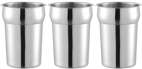 OCS Parts Pro Series 3-Pack 2.5 Quart Vegetable Inset Pots | 7.5 x 5.69 Stainless Steel Pot for Sauces, Soups, Stovetop, Soup Warmers, Steam Tables or Kitchen Utensil Organization