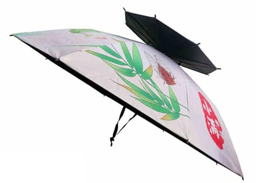 Vllentin Chapeau Parapluie De Tete Adult,Chapeau De Parasol Pliable,Chapeau Parapluie De Tete,Casquette Parasol,Pliable,Protection Solaire,pour PêChe,Jardinage,Photographie,Camping
