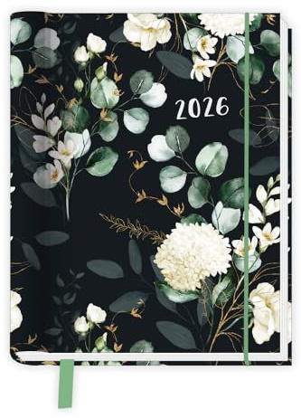 Trötsch Taschenkalender A6 Wire-O Motiv Blumen 2026 mit Postkarten: Terminkalender