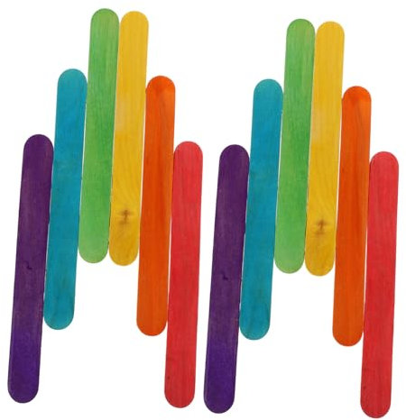 HAPINARY 100 Holzstäbchen Für Eis Am Stiel Basteln Diy Eisstäbchen Wachsstäbchen Rührstäbchen