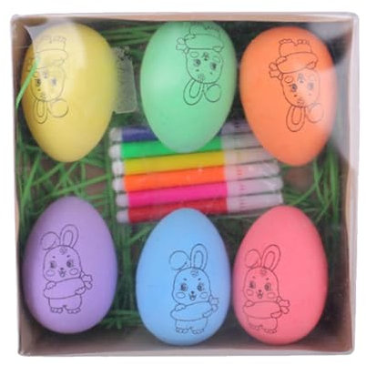 eier zum Bemalen für Kinder, eier-Doodle-Set,-Kunstaktivitäten-Malset für Kinder - 6X Eierfärbe-Set für Kinder, Kunstaktivitäten, körbchenfüller für die Eiersuche