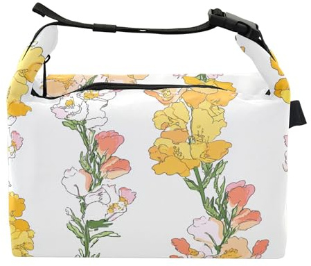 Aesthetic Snapdragon - Lonchera aislada para niños con cremallera, bolsa aislada para picnic al aire libre