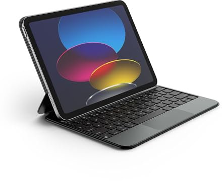 Dexnor Teclado para iPad 10 Generación 2022/11 Generación A16 2025 (10.9/11 Pulgada), Magnético, Ultrafino Folio Desmontable, Trackpad Multitáctil, Retroiluminación, Portalápices Español Ñ, Negro
