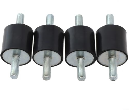 Anti-Vibrations-Füße für Klimaanlage Wärmepumpe M8 Gewinde Gummi Stahl Dämpfer Schwarz 4 Stück