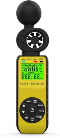 Hxhsgmeh 1 anémomètre d'air numérique 881 W avec test d'humidité et de température