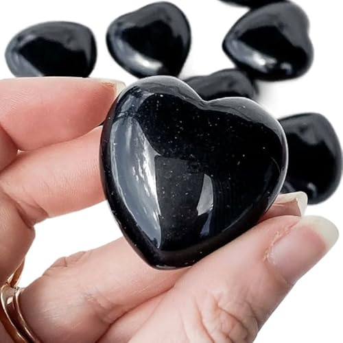 TENET – naturlig hjärtformad mineralsten (svart osidian, 3 x 3 cm)