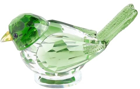 CRASPIRE Figura de Pájaro de Cristal Verde Coleccionable para Escritorio Oficina Decoración del Hogar Figuras Animales Cristal Hechas A Mano Arte Pájaros Pisapapeles Plumaje Decoración Regalo