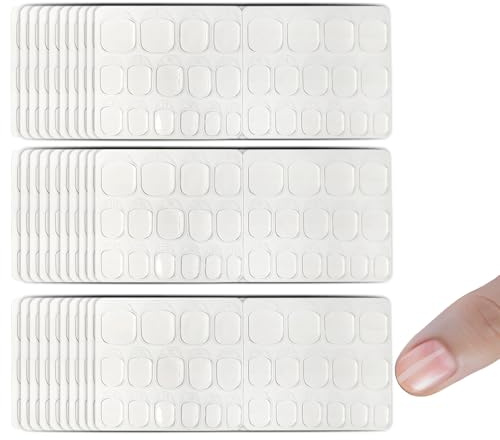 900 stycken nagelsjälvhäftande kuddar naglar lim för tips, nagellim kuddar, press på naglar lim, dubbelsidig gelé nagellim klistermärken klibbigt falska nagellim transparent