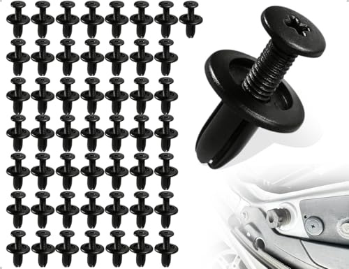 AOYEGIC 50 Pezzi Di Rivetti A Espansione In Plastica,Rivetti In Plastica Per Auto,Clip Di Fissaggio Per Auto,Clip Di Fissaggio Per Parafanghi,Adatti Per Il Rinforzo Del Paraurti Della Portiera(Nero)