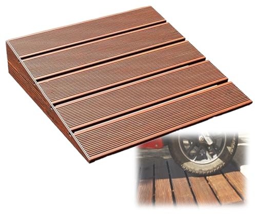 Rampas de Madera para Umbrales, Rampas Antideslizantes para Puertas, Estribos Resistentes para Sillas de Ruedas, Coches, Bicicletas(50x60x10cm/20x24x3.9in)