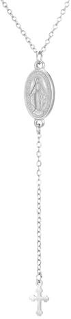 Dreamtimes Croce Collana Vergine Maria Ciondolo Collane per donne Cattolico Virgen de Guadalupe Gioielli Fede Religiosa Regalo Battesimo