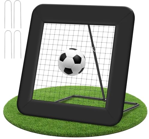 Jaxguom Fußball Rebounder Rückprallwand Netz,Kickback klappbar Rebound-Netz mit Ziel für Training Sports, Metallrohr/PE Gewebe, Baseball Basketball Prellwand
