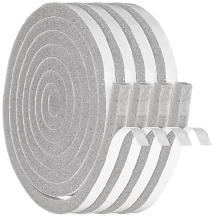 sourcing map 15mmx10mm Foam Weather Stripping, Self Adhesive Door Seal Insulation Strips, Soundproofing Foam Seal Tape for Door/Window, Air Conditioning (2 Meter Total Length in 4 Roll)