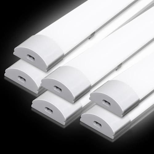 Monucep LED Feuchtraumleuchte 120cm-36W 4000K Neutralweiß, IP65 Wasserdicht Wannenleuchte, Verknüpfbar LED Kellerleuchte Nassraumleuchte für Garage Werkstatt Keller Lager Büro[6Pack-Energieklasse F]
