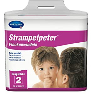 Strampelpeter Flockenwindeln Saugstärke 2: hygienische Lösung für Anwender mit leichter Inkontinenz, Inkontinenzeinlagen, 35x11cm, 56 Stück