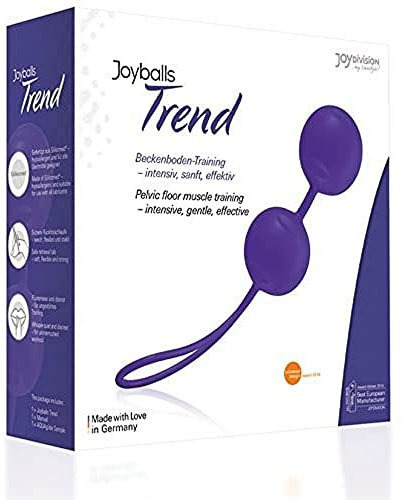 JOYDIVISION Joyballs Trend Duo, Violeta, Bolas de amor originales, Bolas de entrenamiento del suelo pélvico hechas de Silikomed