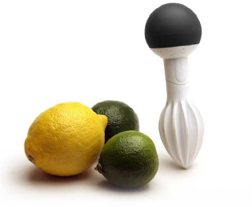 üutensil Squeeze - Citrus Juicer/Reamer with Ergonomic Palm Grip, White & Grey