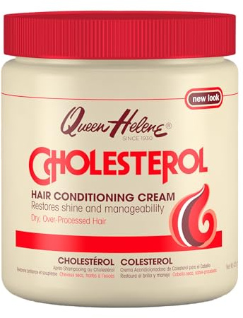 Queen Helene Cholesterol Hair Conditioning Cream – Deep Repair Treatment for Dry, Damaged & Chemically Treated Hair | Moisture-Restoring Mask | 15 oz Jar