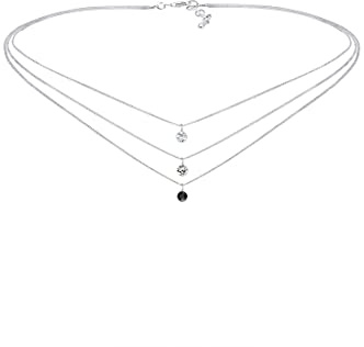 Elli Collana con Cristalli Swarovski da Donna, in Argento 925, Argento, Misura 36