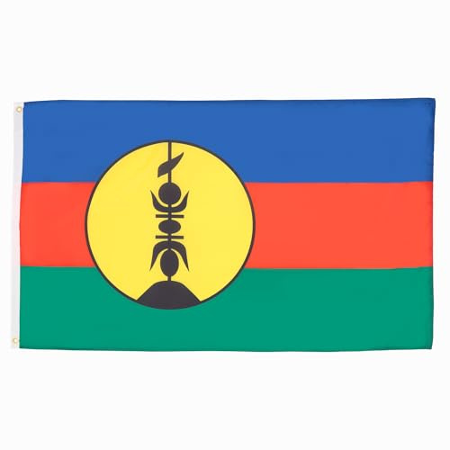 AZ FLAG Bandera Nueva Caledonia 90x60 cm Poliéster 100D 2 Ojales | Uso interior y exterior Enseña de nouvelle calédonie Nouvelle-Calédonie costuras dobles y bordes reforzados