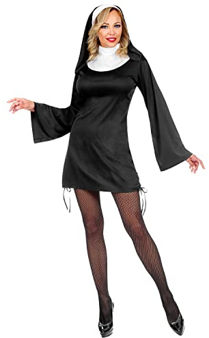 W WIDMANN MILANO Party Fashion Kostüm Nonne für Damen | Kleid und Haube | 2-teilig mit Kleid und Haube im Klosterfrau und Kirche Look für Karneval und Mottoparty