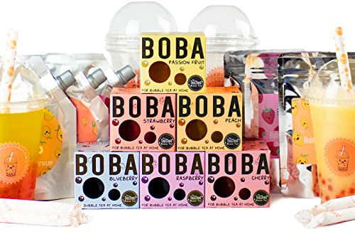 Large Bubble Tea Party Kit | Popping Boba, Bubble Tea Powder & Syrup | Powder & Syrup + Boba Set | The TeaShed